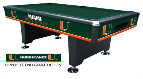 Miami Hurricanes Varsity Pool Table