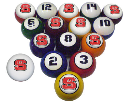 North Carolina State Numbered Pool Balls