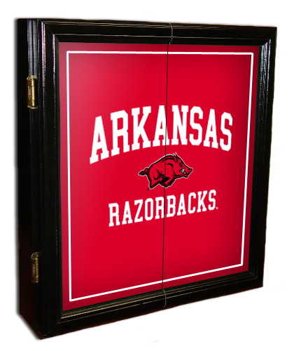 Arkansas Razorbacks MVP Dart Board Cabinet