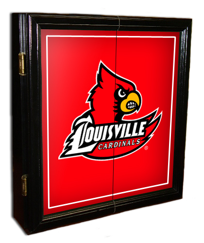 Louisville Cardinals MVP Dart Board Cabinet