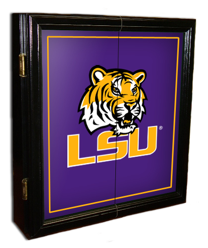LSU Tigers MVP Dart Board Cabinet