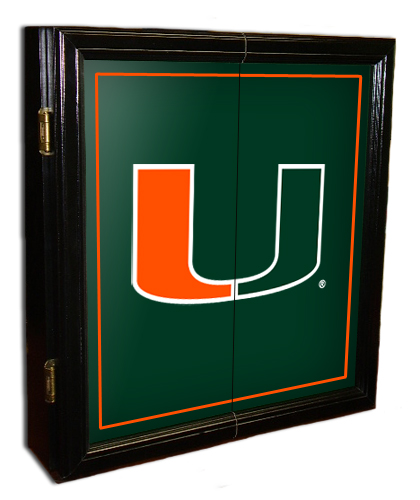 Miami Hurricanes MVP Dart Board Cabinet
