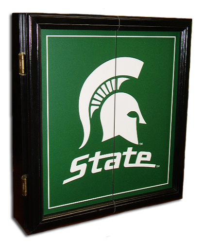 Michigan State Spartans MVP Dart Board Cabinet