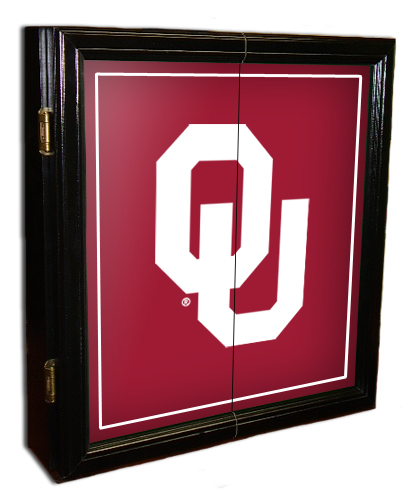 Oklahoma Sooners MVP Dart Board Cabinet