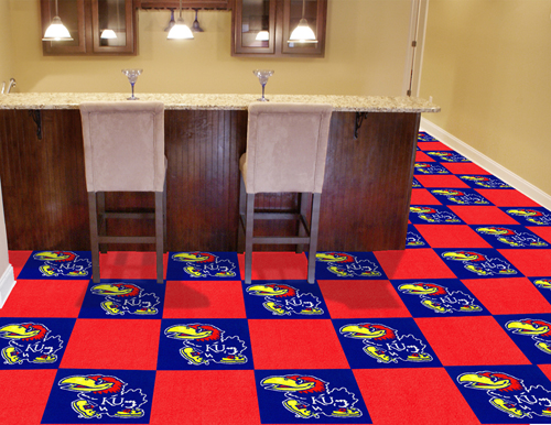 Kansas Jayhawks 20 Piece Carpet Tile Set