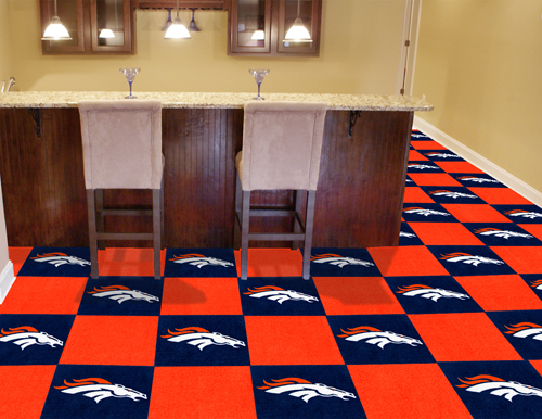 Denver Broncos 20 Piece Carpet Tile Set