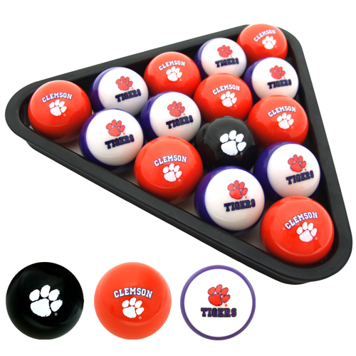 Clemson Tigers Billiard Balls