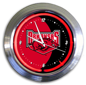 Arkansas Razorbacks 14 Inch Neon Clock