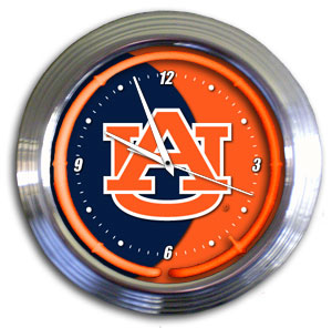 Auburn Tigers 14 Inch Neon Clock