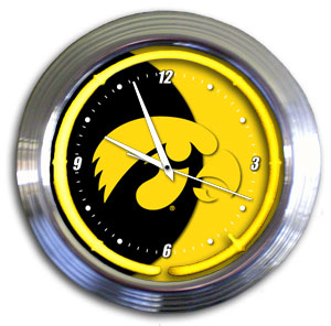 Iowa Hawkeyes 14 Inch Neon Clock