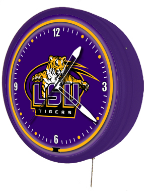 LSU Tigers 20 Inch Jumbo Neon Clock