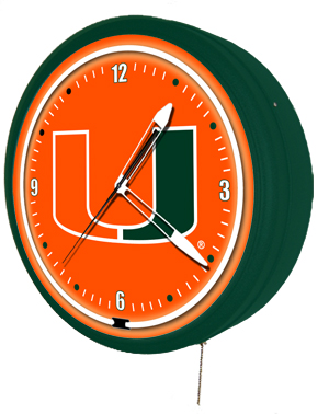Miami Hurricanes 20 Inch Jumbo Neon Clock
