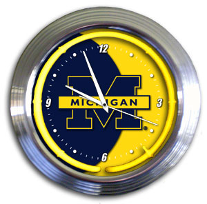 Michigan Wolverines 14 Inch Neon Clock