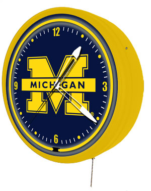 Michigan Wolverines 20 Inch Jumbo Neon Clock