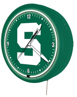 Michigan State Spartans 20 Inch Jumbo Neon Clock