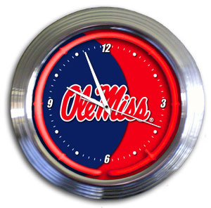 Mississippi Ole Miss Rebels 14 Inch Neon Clock