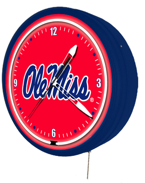 Mississippi Ole Miss Rebels 20 Inch Jumbo Neon Clock