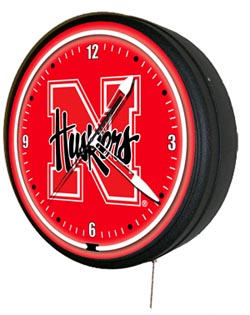 Nebraska Cornhuskers 20 Inch Jumbo Neon Clock