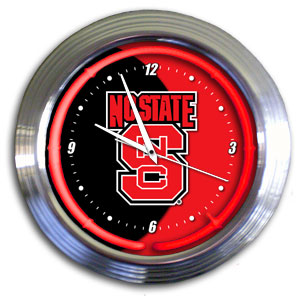 North Carolina State Wolfpack 14 Inch Neon Clock
