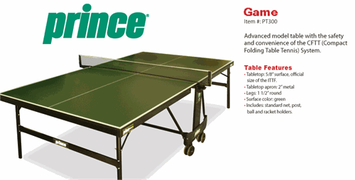 Prince Game Fast-Set Table Tennis Table, Model PT300