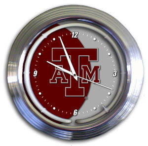 Texas A&M Aggies 14 Inch Neon Clock