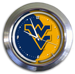 West Virginia Mountaineers 14 Inch Neon Clock