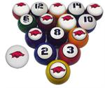 Arkansas Razorbacks Numbered Pool Balls