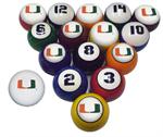 Miami Hurricanes Numbered Pool Balls