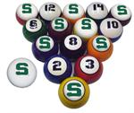 Michigan State Numbered Pool Balls
