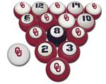 Oklahoma Sooners Numbered Pool Balls