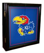 Kansas Jayhawks MVP Dart Board Cabinet