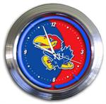 Kansas Jayhawks 14 Inch Neon Clock