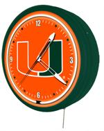 Miami Hurricanes 20 Inch Jumbo Neon Clock