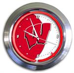 Wisconsin Badgers 14 Inch Neon Clock
